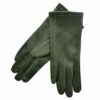 Olive Stitching Patterned Gloves