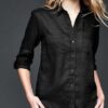 Long Sleeved Black Linen Shirt