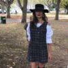 Charcoal/Pink Check Wool Pinafore Dress - Image 3