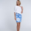 Bamboo Screen Printed Skirt - Bluebird White Moonflower - Image 2