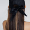 Linen Black Bow Tie Cap - Image 3