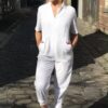 Striped White/Black Jumpsuit - Image 3