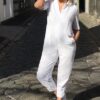 Striped White/Black Jumpsuit - Image 4